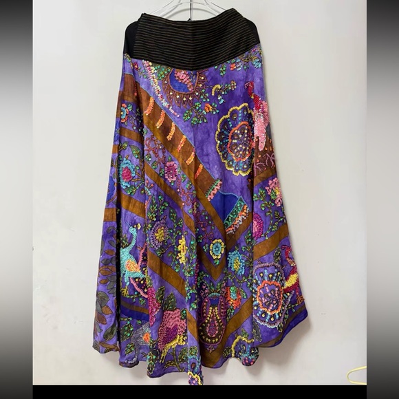 Colorful Bohemian Maxi Skirt S - Picture 3 of 10